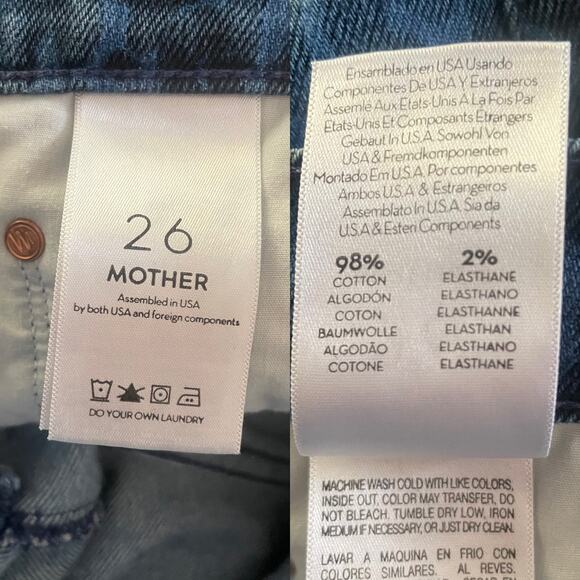 MOTHER Tomcat Ankle Jeans Sinister Animal Leopard Rigid Denim Size 26 - Picture 8 of 11